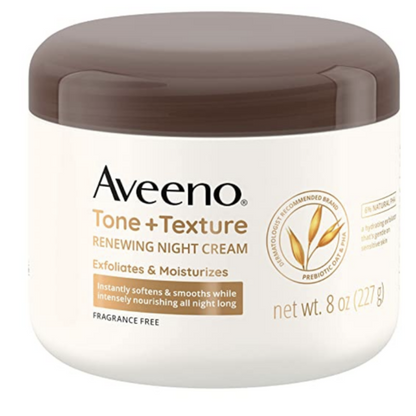 Aveeno Tone + Texture Renewing Night Cream 8oz Jar