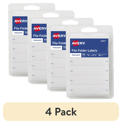Avery File Folder Labels, 0.625" x 2.75" - White, 156 count