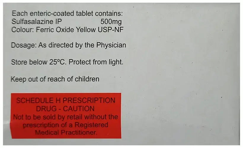 AZULFIDINE ENTAB TB 500MG300DR EC