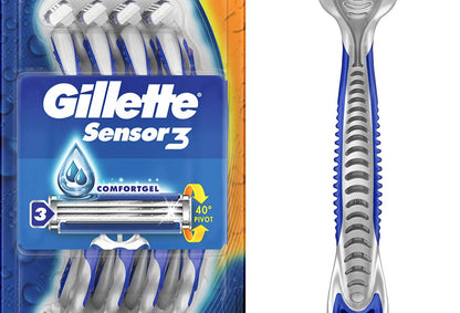 Gillette Mens Sensor Simple 3 Razor Disposable 8 Count