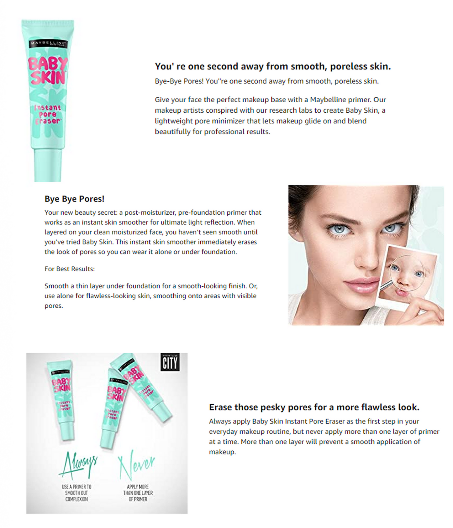 MAYBELLINE New York Baby Skin Instant Pore Eraser, 0.67 oz