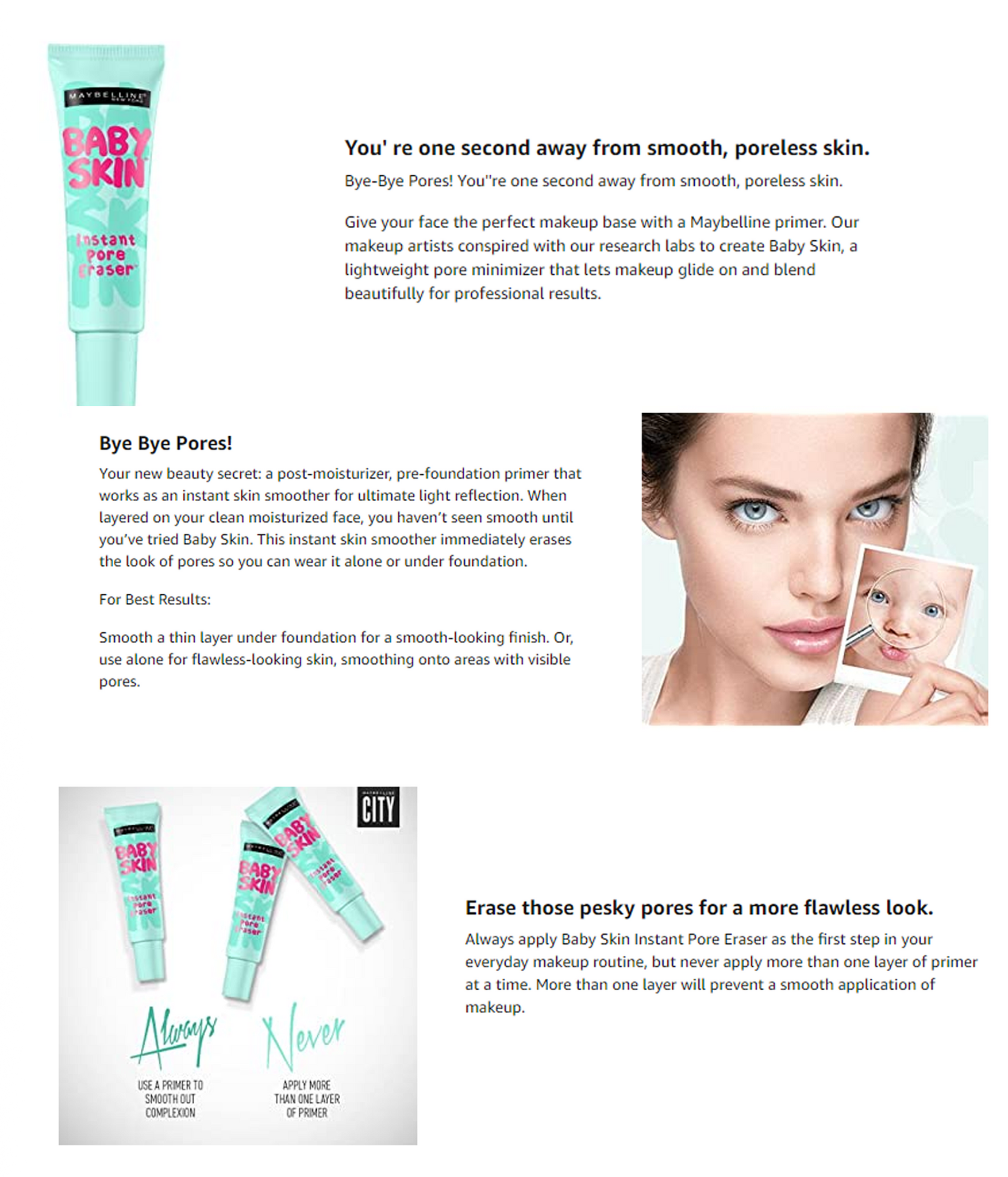 MAYBELLINE New York Baby Skin Instant Pore Eraser, 0.67 oz