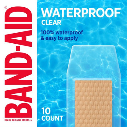 BAND AID WATERPROOF CLEAR ASSRT BDG 60CT