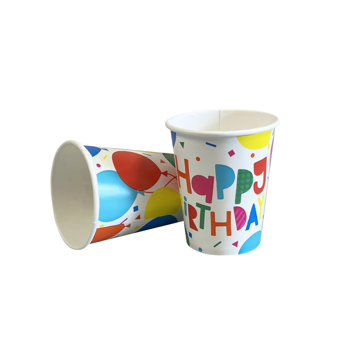 Balloon and Rainbow Birthday Paper Cups,  9 oz, 8 ct