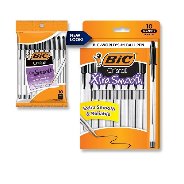 BiC Cristal Xtra Smooth Ballpoint Pen - Black, 2 count