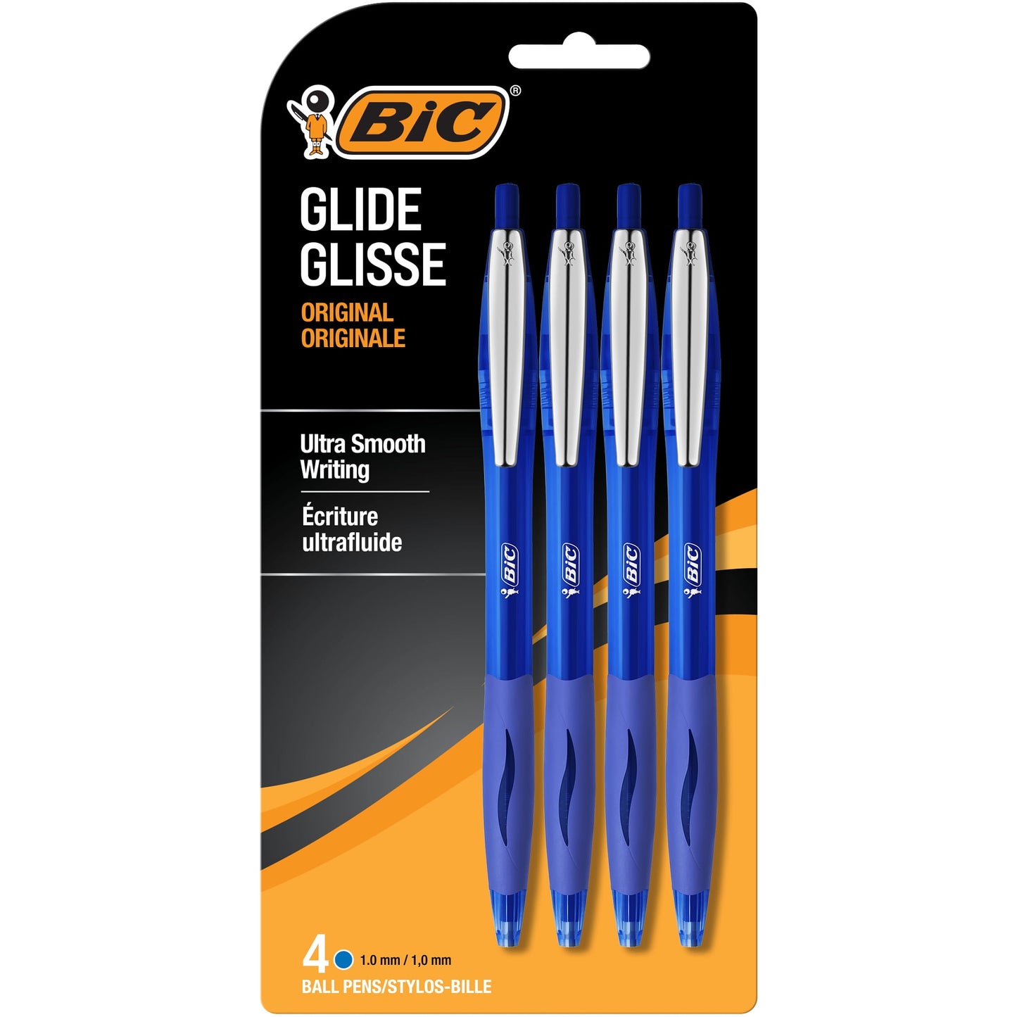 BiC Glide Retractable Ballpoint Pen - Blue, 2 pack