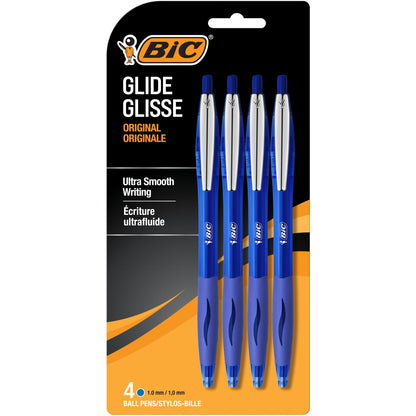 BiC Glide Retractable Ballpoint Pen - Blue, 2 pack