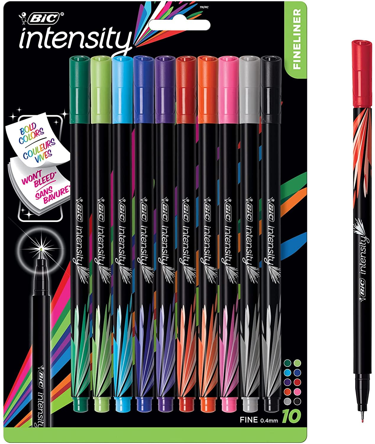 BIC Intensity Fineliner Fine Point Marker Pen - Assorted Colors, 6 count
