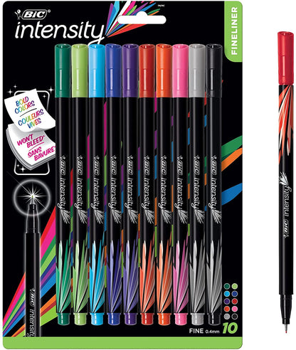 BIC Intensity Fineliner Fine Point Marker Pen - Assorted Colors, 6 count