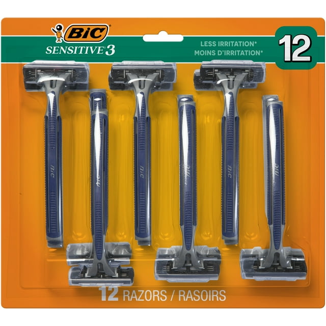 BiC Sensitive Men's Disposable Razors, 12 count