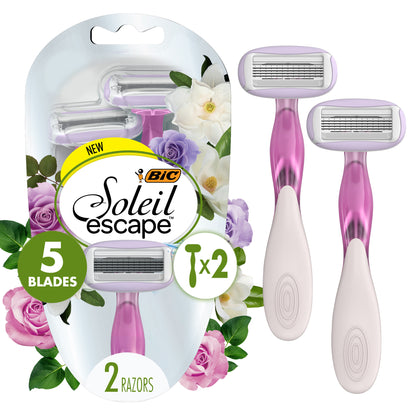 BiC Soleil Escape Scented Women's Disposable Razors with 3 Blades - Lavender & Eucalyptus
