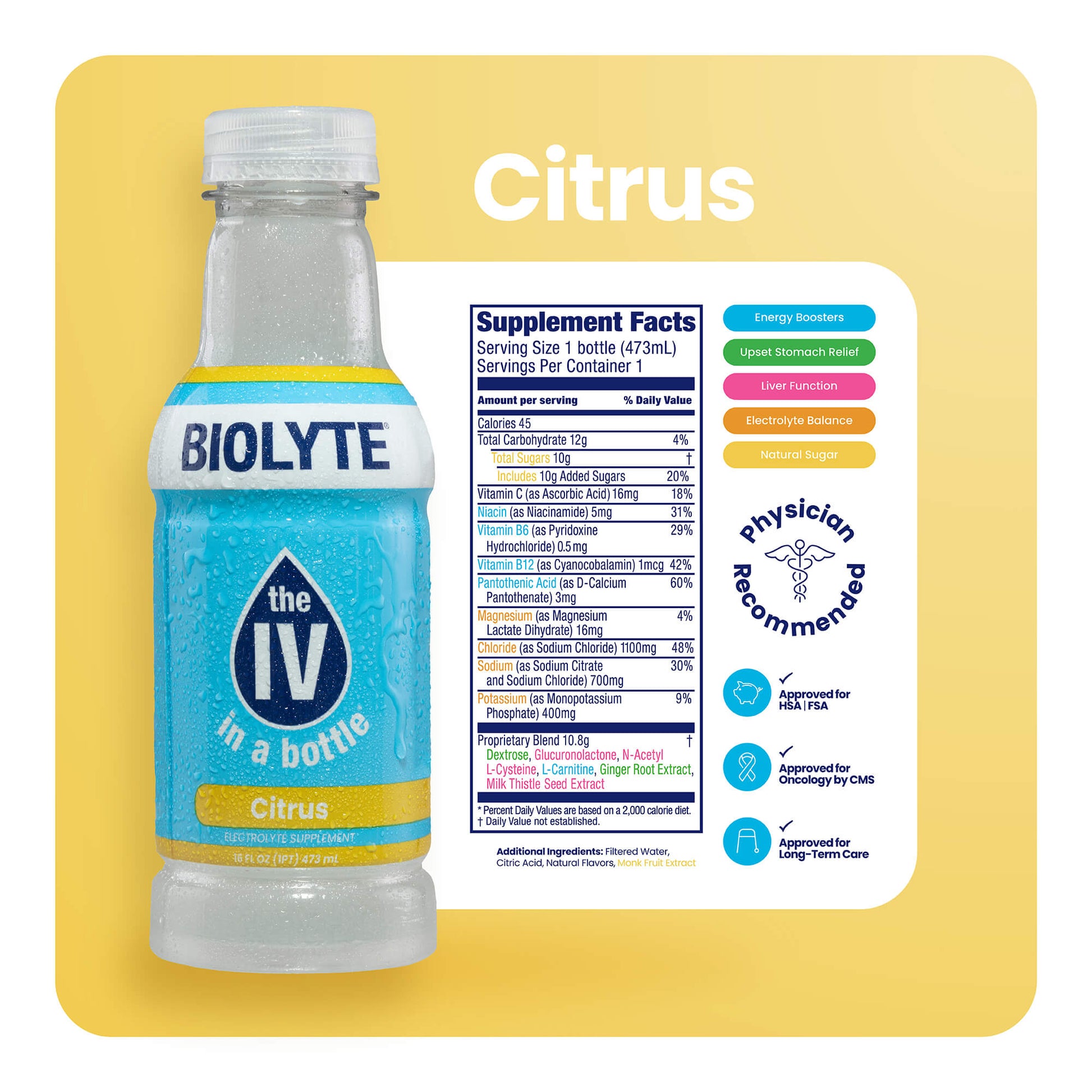 BIOLYTE STK PK PW 6X108GM CITRUS