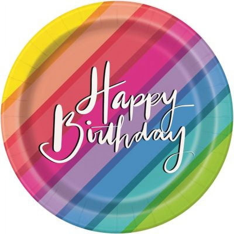 BLOWOUT 8CT RNBOW BDAY RBBN