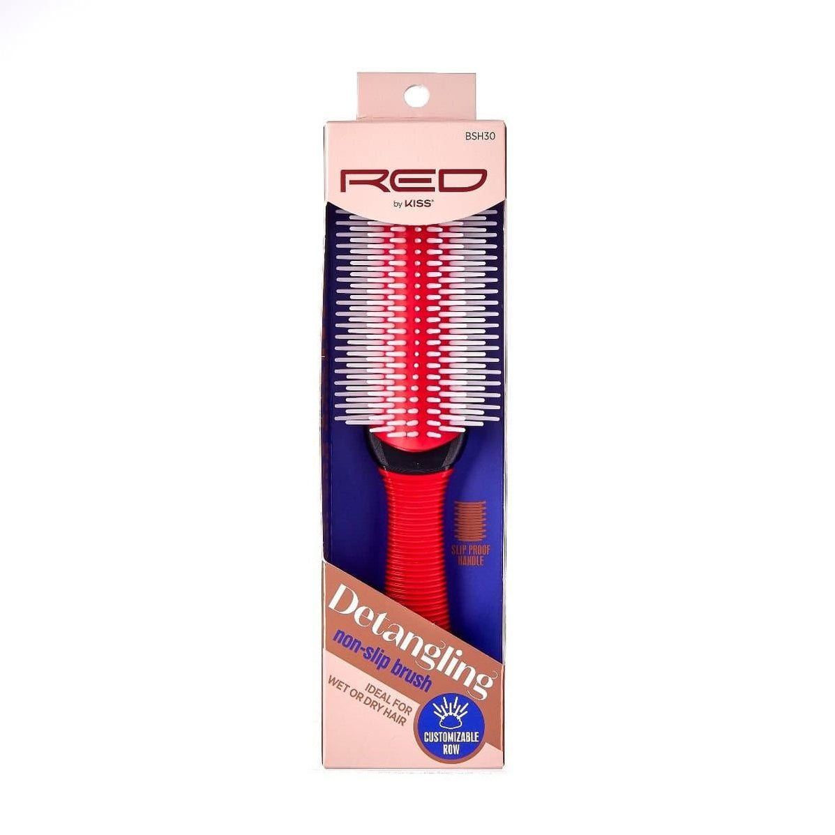 Kiss Red Brush Detangling 7 Rows Non-Slip