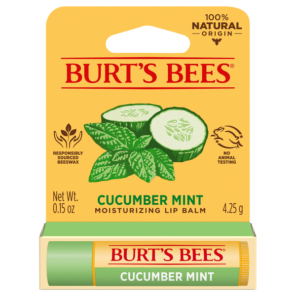 Burts Bees Lip Balm Moisturize Cucumber Mint (6in)