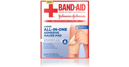 BAND-AID GAUZE PAD AP 4 ALLN1 LRG