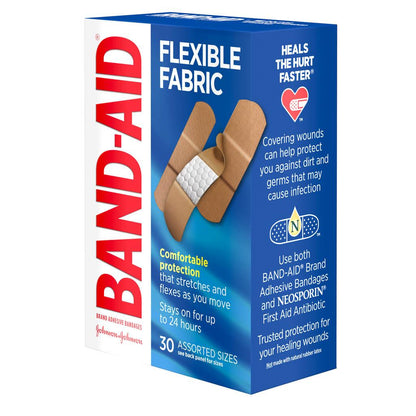 BAND AID FLEXIBLE FABRIC 1SZ 30CT
