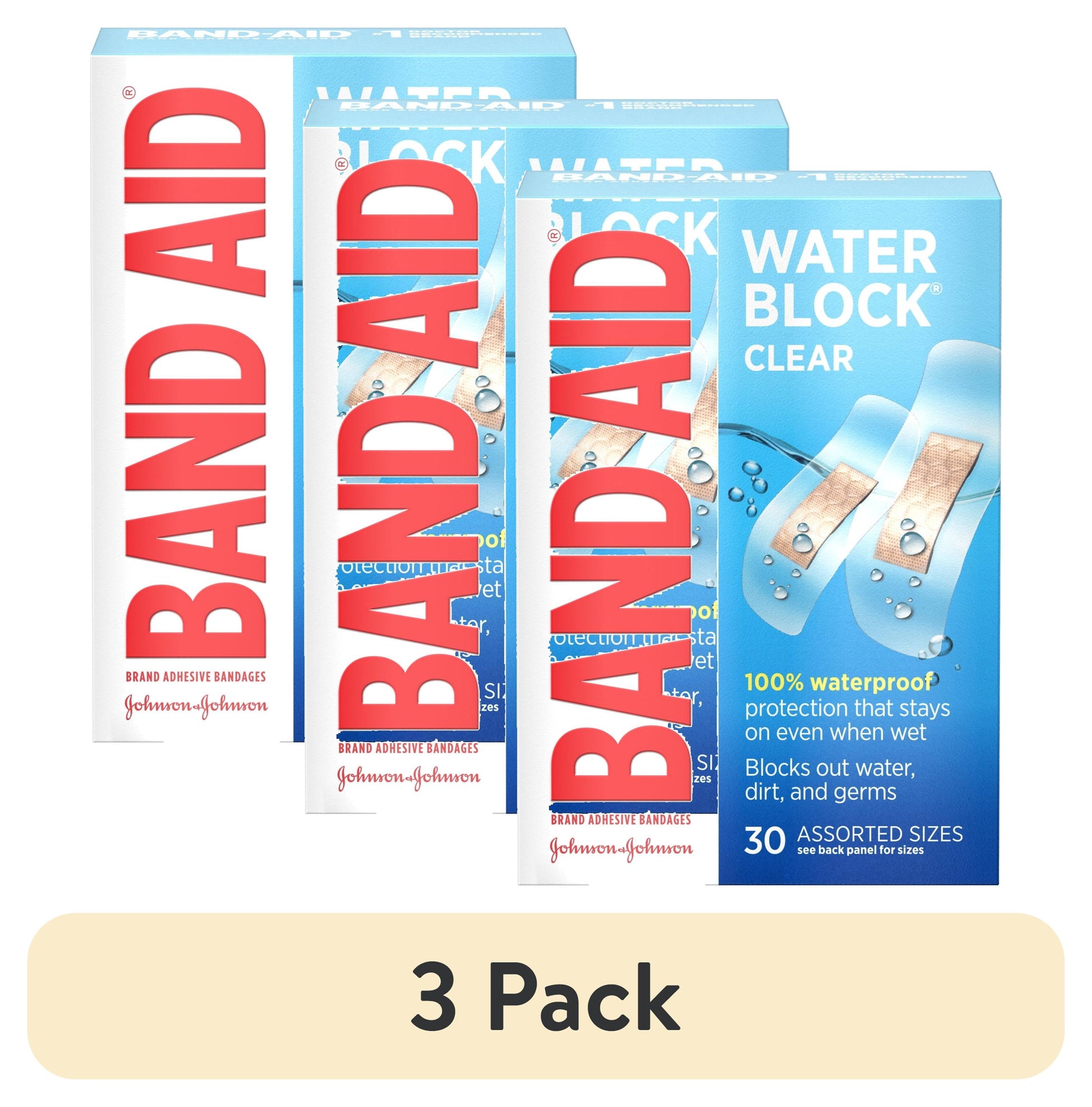 BAND AID WATERPROOF CLEAR JUMBO BDG 6CT