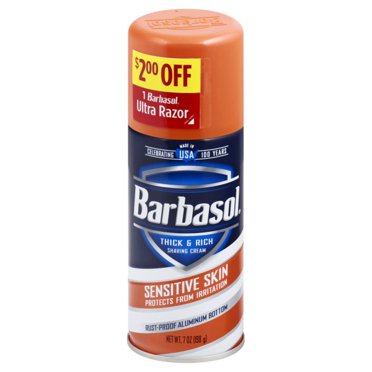 Barbasol Thick & Rich Shaving Cream - Sensitive Skin, 2 oz