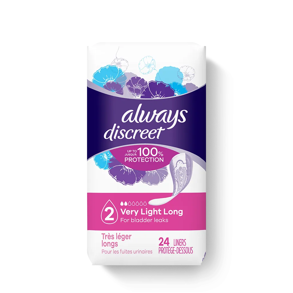 Always Discreet Liners #2 Very Light Long 44 Count