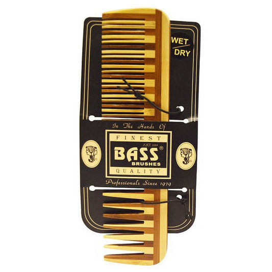 BASS BRUSHES COMB,WOOD,MED,WIDE TOOTH