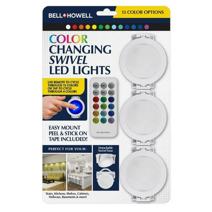 Bell + Howell Color Changing Swivel Lights, 3 count