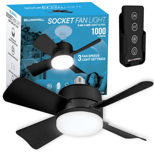 Bell + Howell Socket Air LED Color Changing Fan Light - White
