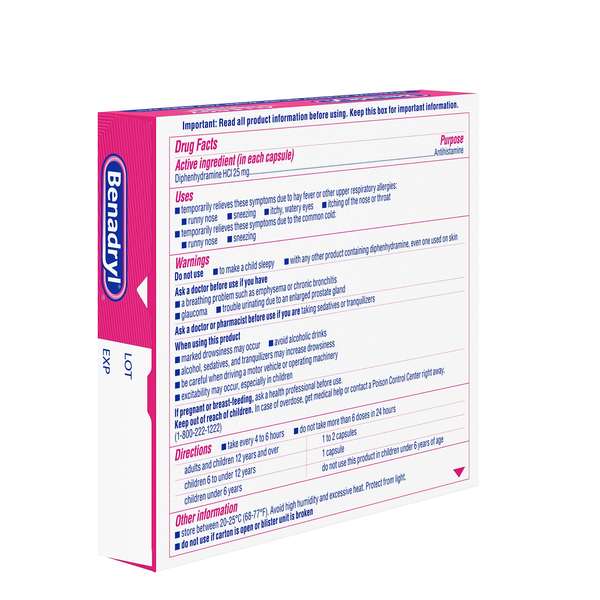 BENADRYL ALLERGY DYE FREE LIQUIGEL 24CT