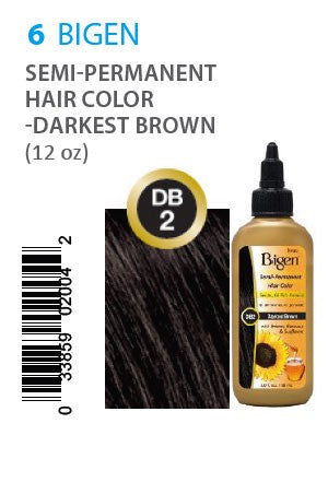 Bigen Semi-Permanent Haircolor #Db2 Dark Brown 3oz