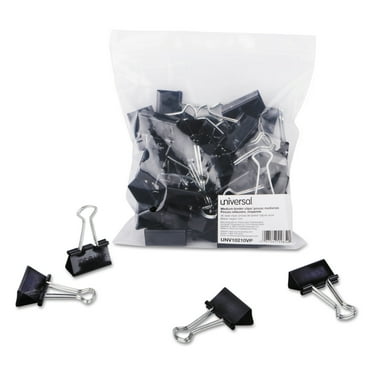 Ava 1.25" Binder Clips - Black, 5 count