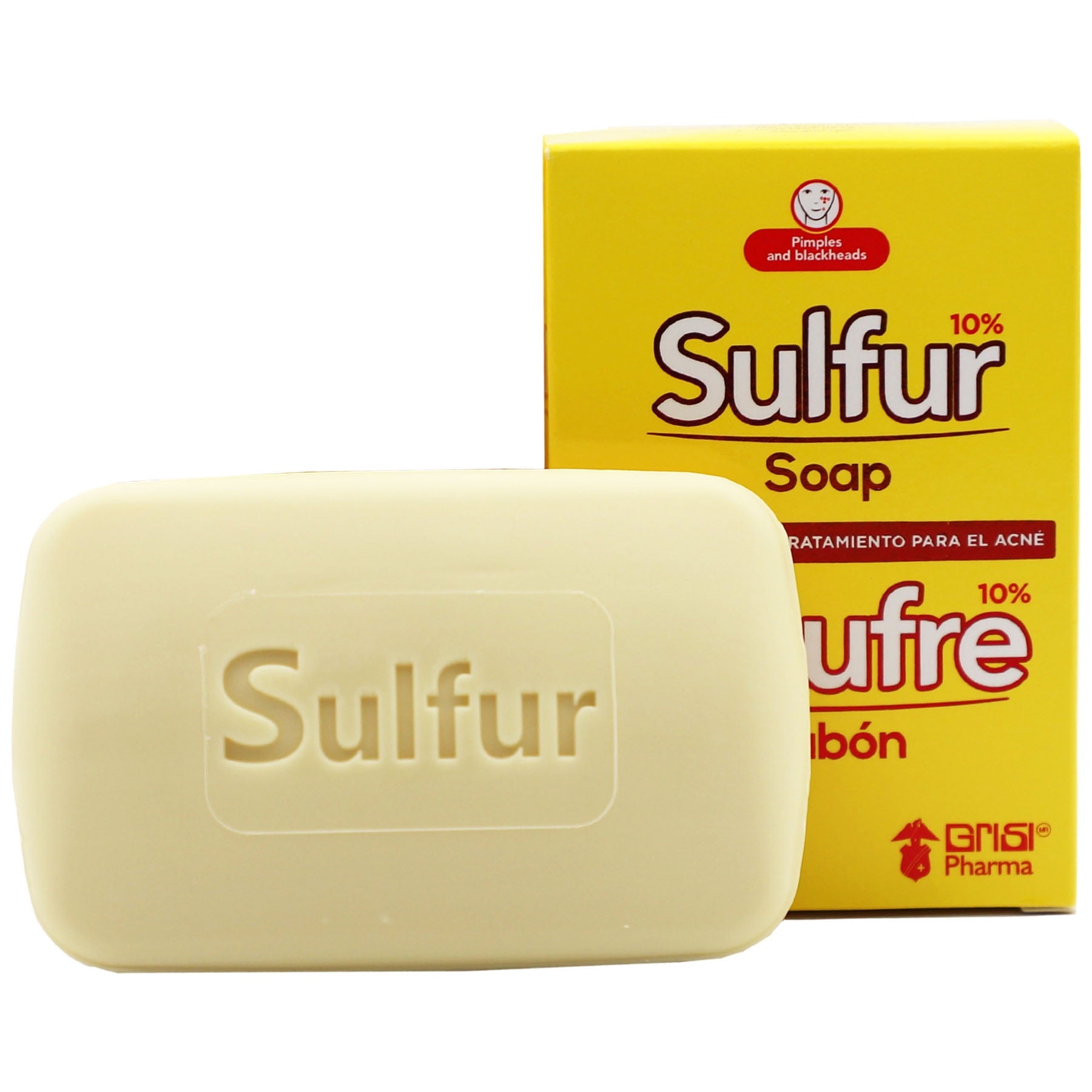 Grisi Bio Sulfur Soap for Acne Treatment, 4.4 oz