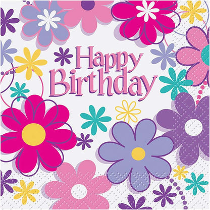 SENSATIONS Beverage Napkin - Birthday Bliss, 24 count