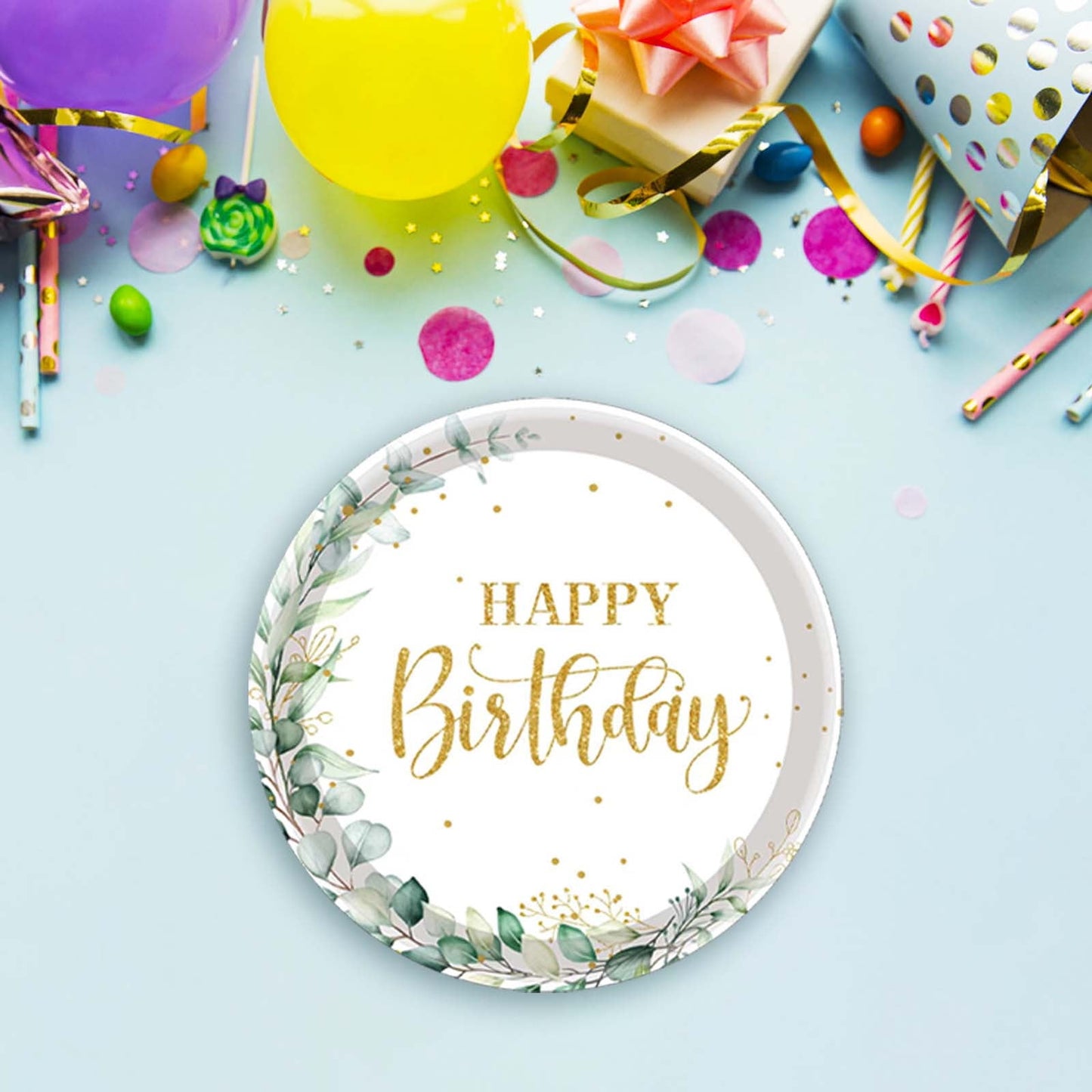 SENSATIONS Premium Paper Lunch Plates - Birthday Bliss, 20 count
