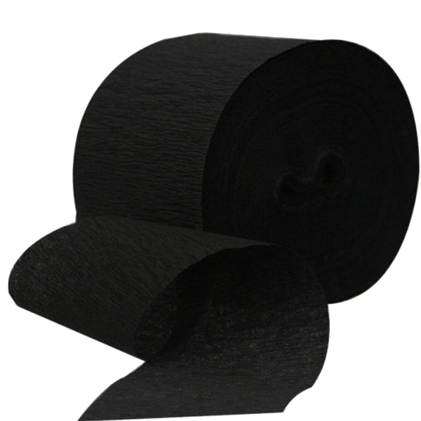 Black Crepe Paper Streamer, 81ft, 1ct