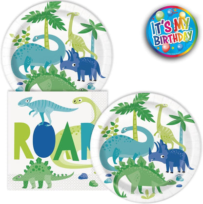 Blue & Green Dinosaur 6.5"x6.5" Luncheon Napkins, 16 count