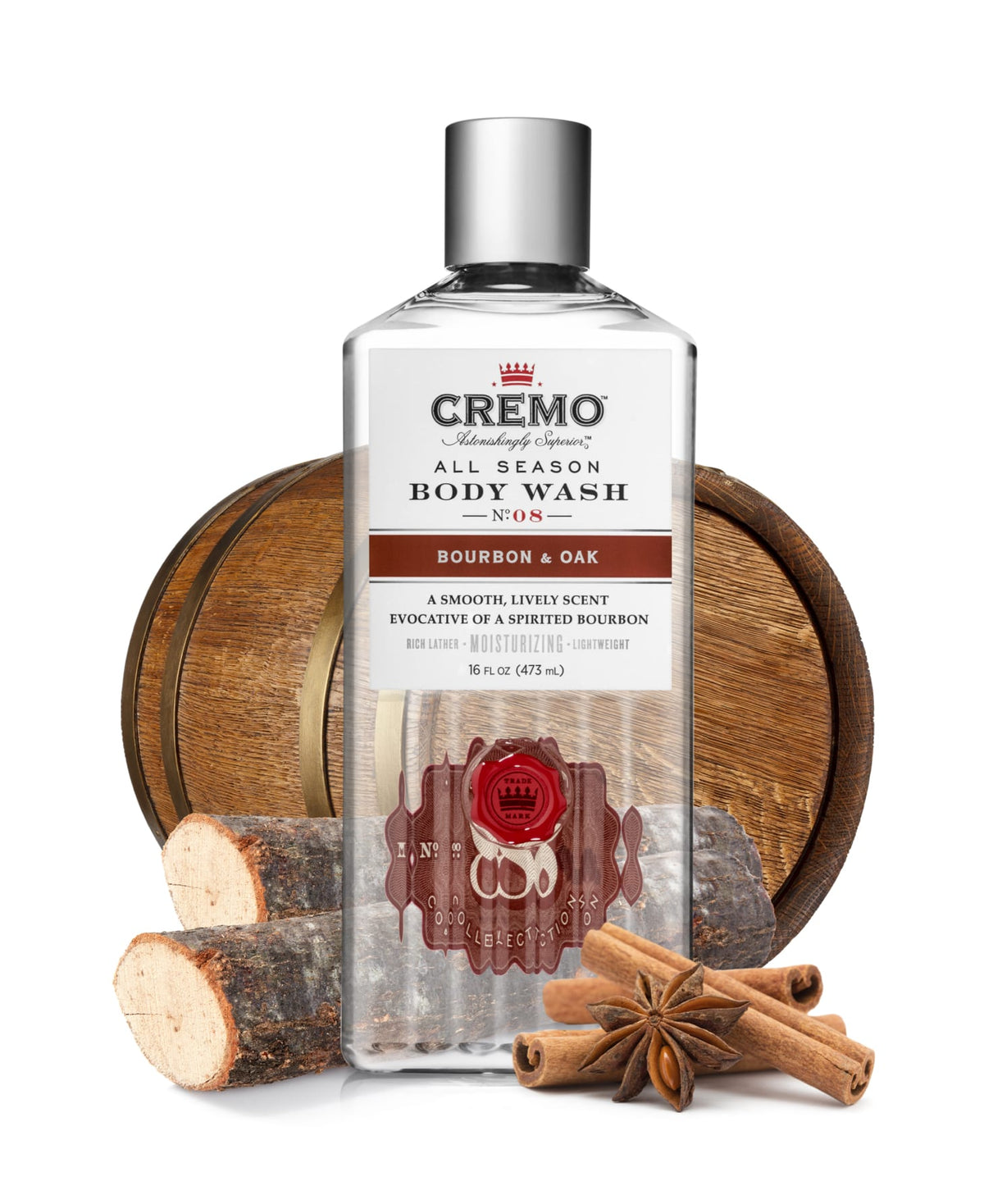 CREMO BOURBON AND OAK BODY WASH 16OZ