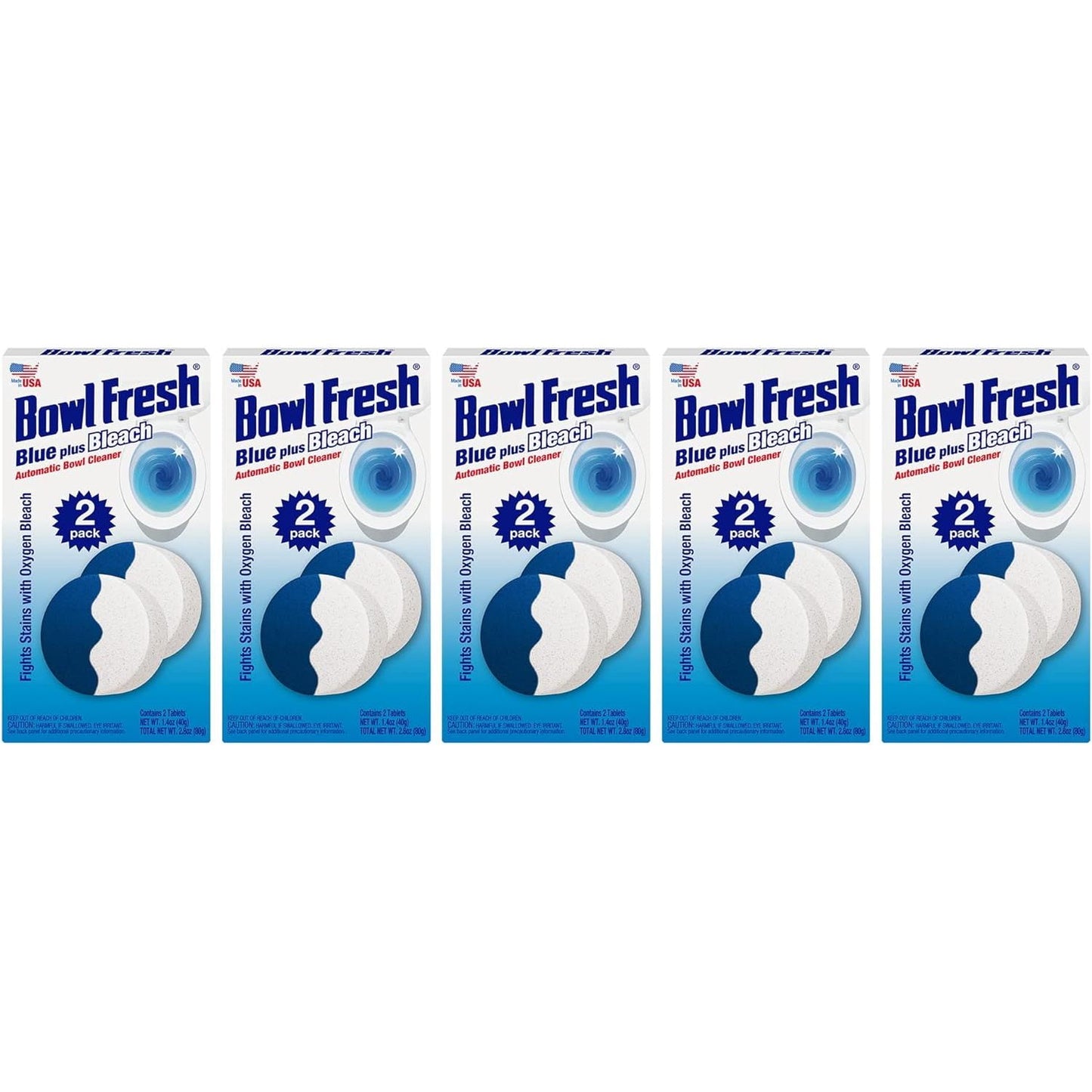 Bowl Fresh Blue plus Bleach Automatic Toilet Bowl Cleaner Tablets, 2 count