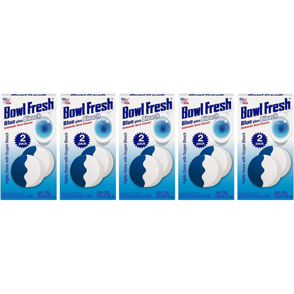 Bowl Fresh Blue plus Bleach Automatic Toilet Bowl Cleaner Tablets, 2 count