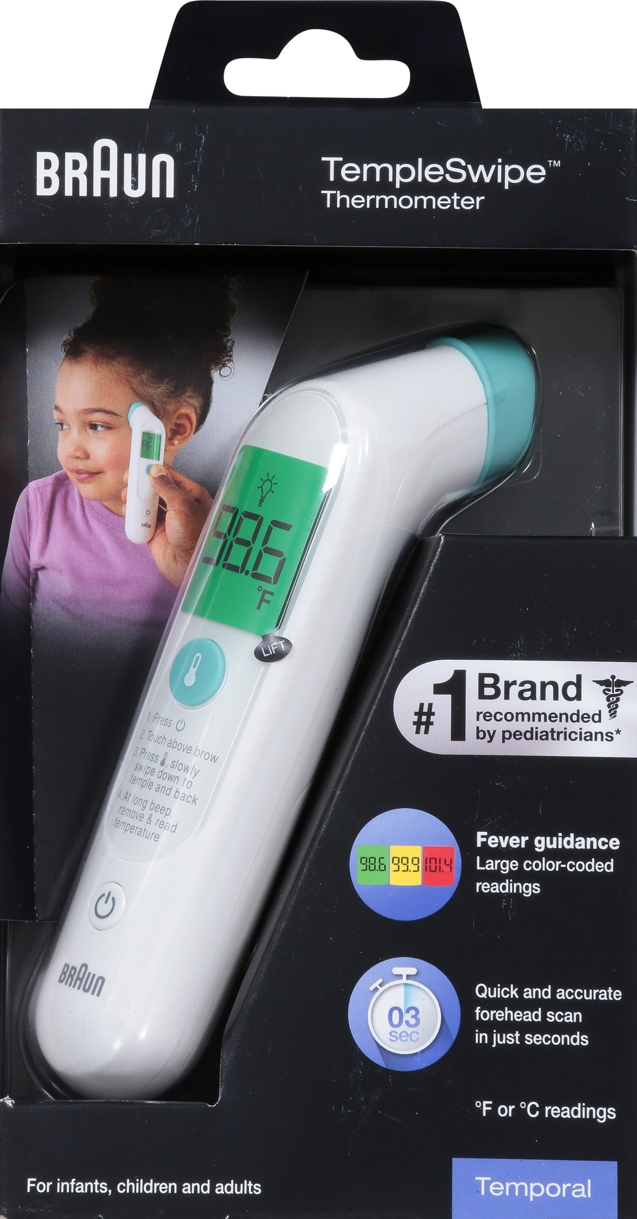BRAUN TEMPLESWIPE THERMOMETER EQ