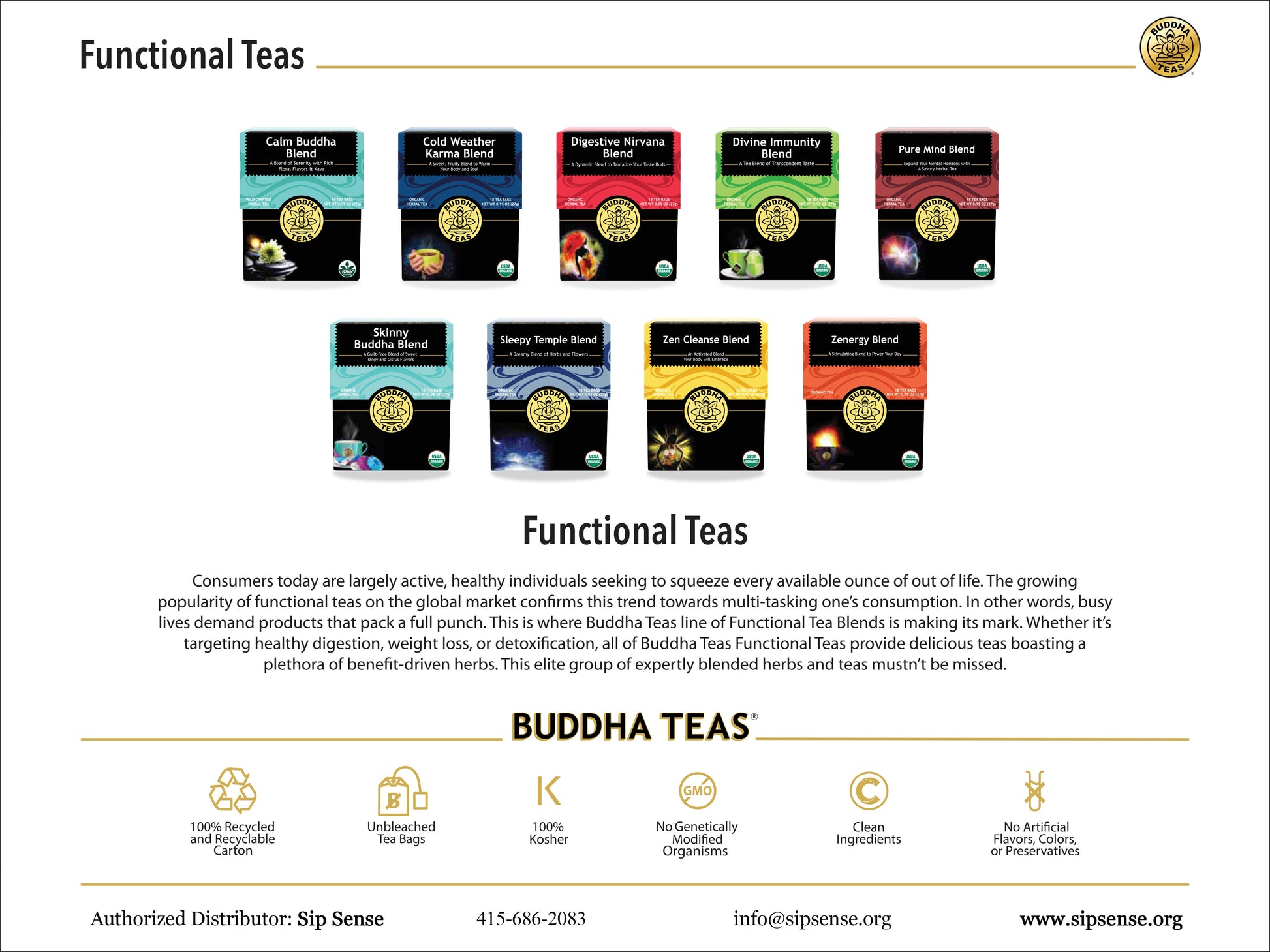BUDDHA TEAS TEA,OG2,MSHRM WLLNSS BLND