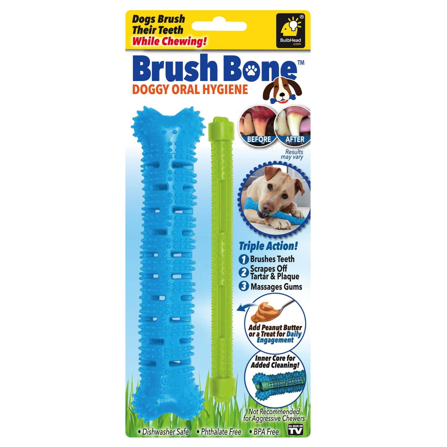 BulbHead Chewbrush Self Brushing Toothbrush for Dogs