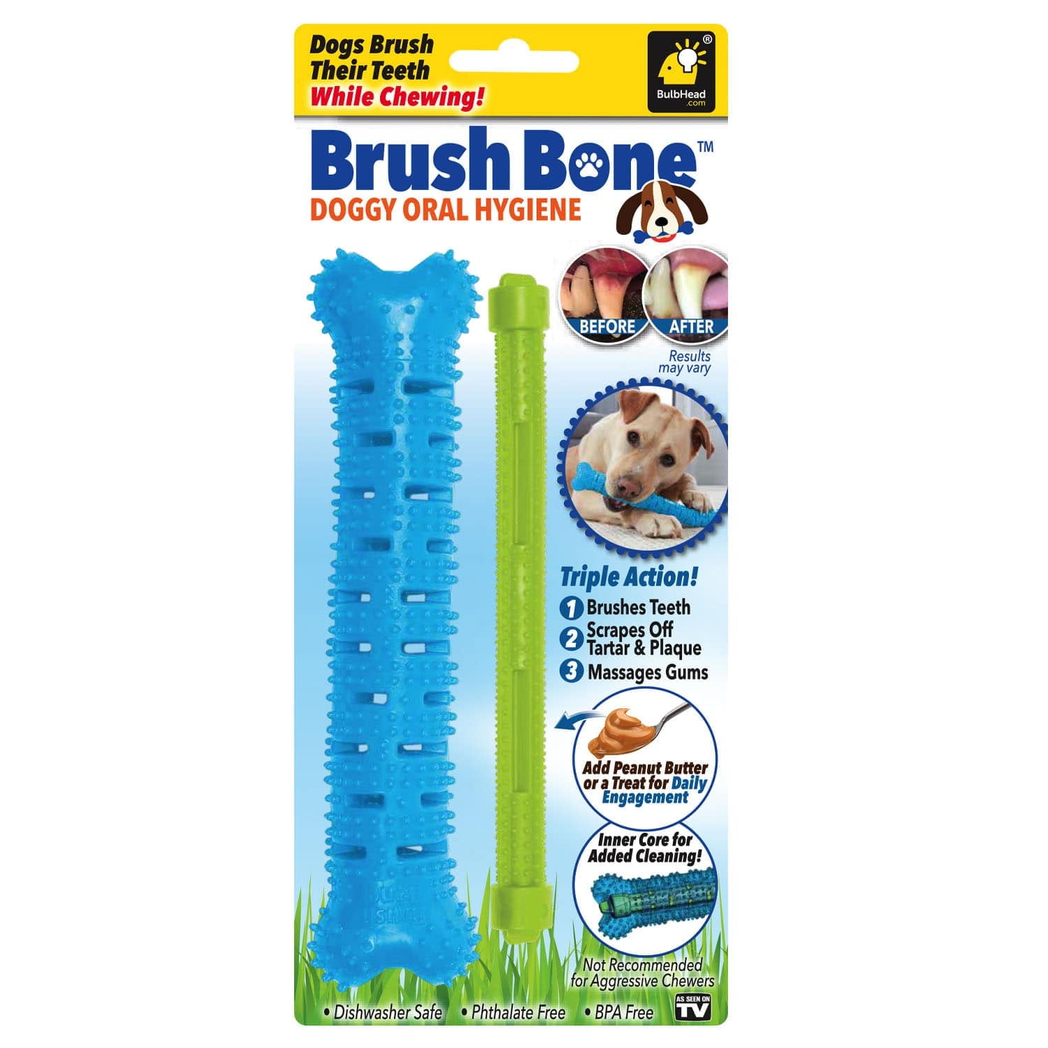 BulbHead Chewbrush Self Brushing Toothbrush for Dogs