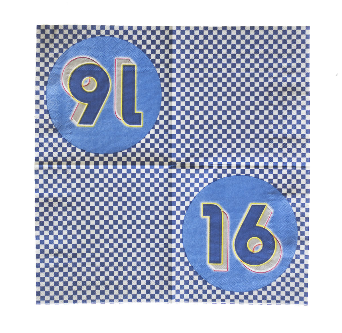Unique Patterned Square Party Napkins - Triangle Birthday, 16 count