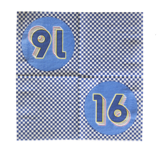 Unique Patterned Square Party Napkins - Triangle Birthday, 16 count