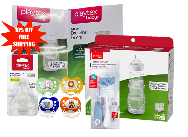 Playtex Baby Binky 0-6 Months 2 Pack Rabbit and Lion