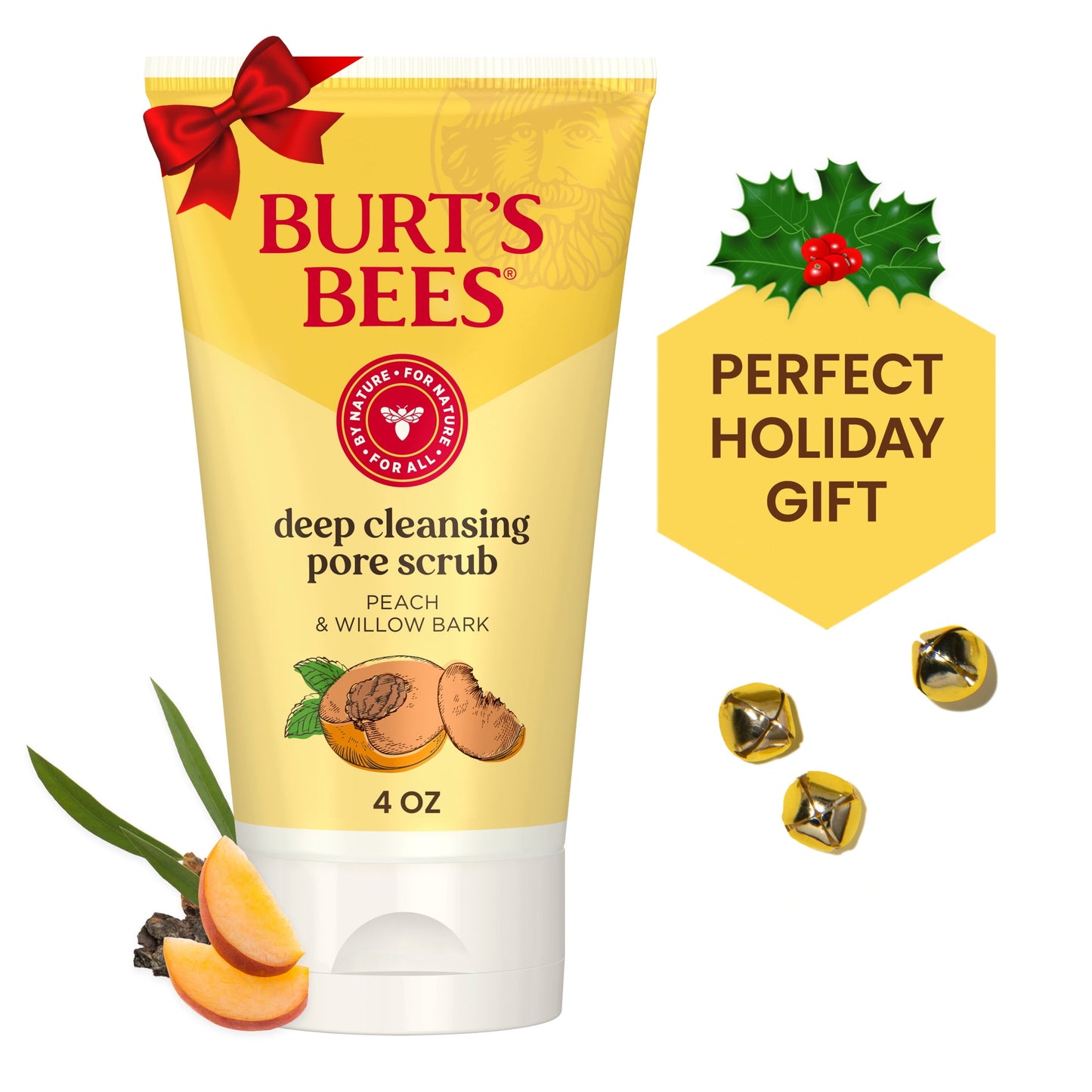 Burt's Bees Peach & Willow Bark Deep Pore Scrub, 4 oz
