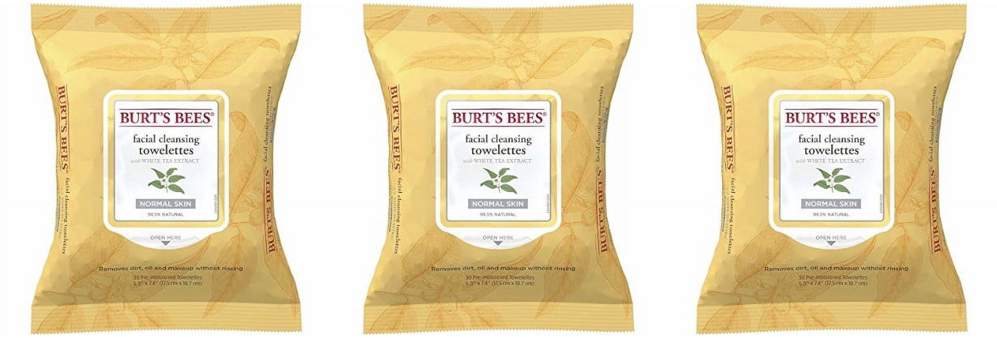 Burt's Bees Facial Cleansing Towelettes with White Tea Extract, 30 count