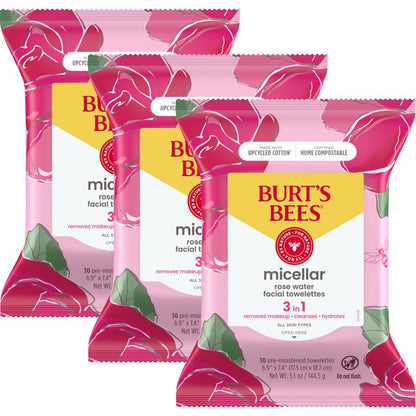 Burt's Bees Micellar Makeup Removing Towelettes with Rose Water