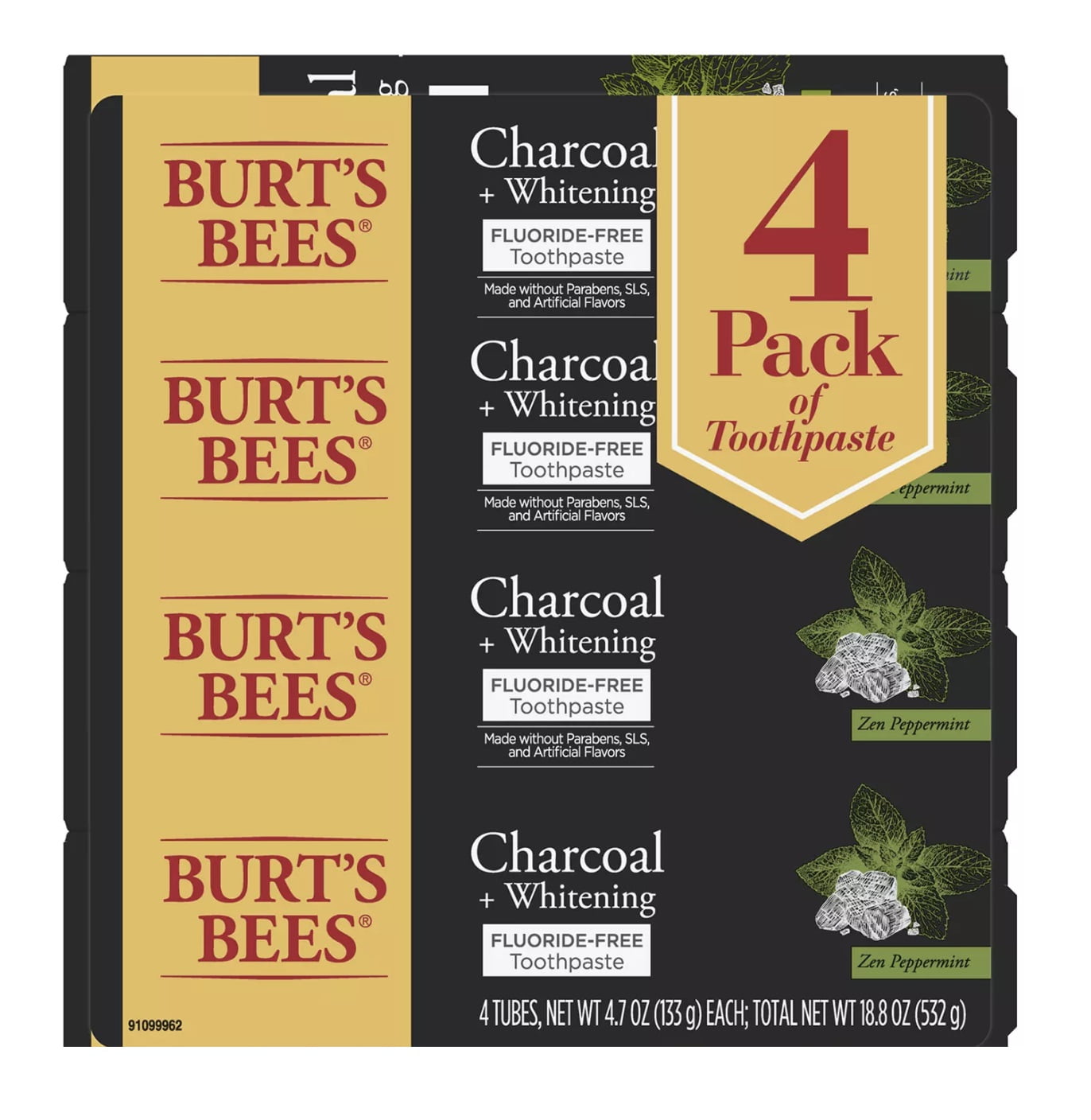 BURT'S BEES CHARCOAL PPRMNT T/P 4.7OZ