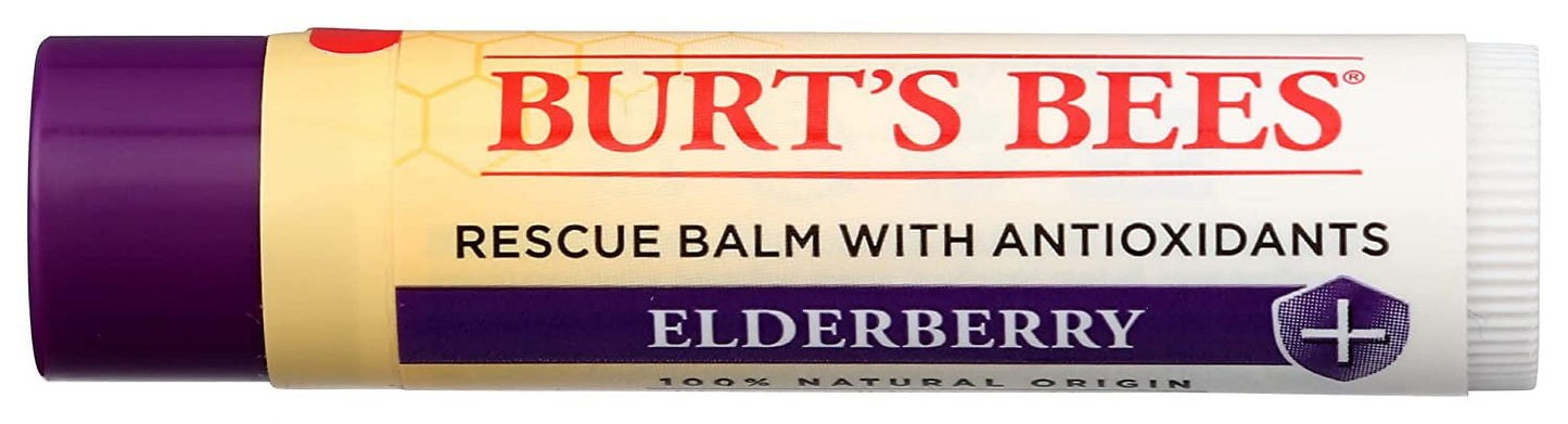 Burt's Bees Rescue Lip Balm - Elderberry, 2 count